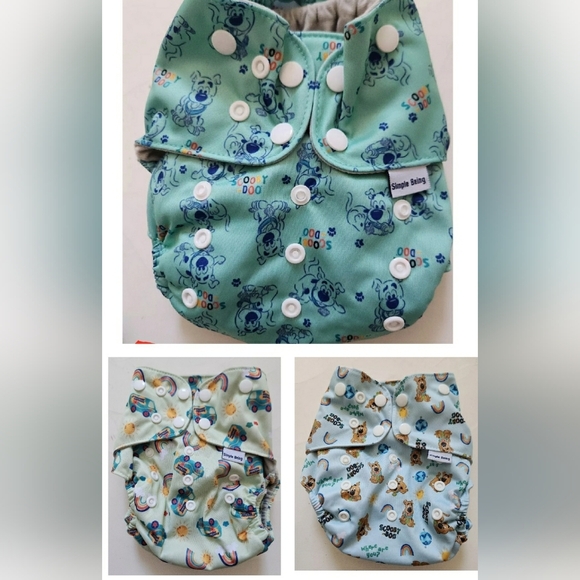 Cloth Diapers Set Scooby Doo Adjustable New - Picture 3 of 4